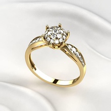 Herrlich golden Ring Diamanten druckbar 3dprint Nashorn Schmuck Luxus Gold Hochzeit Engagement Ehe Diamant Juwel Jahrestag Geburtstag Ringe 3d print model - Mito3D