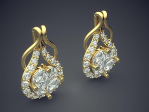 gorgeous impressive classic minimal earrings gold jewel jewellery jewelry ring rings wedding engagement diamond brilliant cad gem platinum printable silver design 3d print model - Mito3D