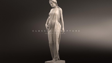 magnifique sculpture de la femme art statue classique l'architecture l'antiquité sculptures 3d print model - Mito3D