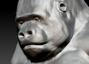 gorilla bigfoot 3d modello 3dmodel 3dprint print3d stampabile scultura scolpire pronto stampa stl obj ztl statua arte carattere sculture 3d print model - Mito3D