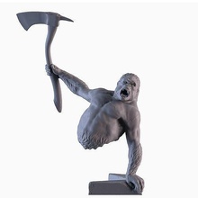 gorilla attack statue monkey animal jungle nature africa king mammal sculpture 3dprinter giant silver gold resin art sculptures 3d print model - Mito3D