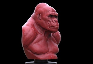 gorilla bust king kong monkey ape animal miniatures collectibles nature figurines anatomy creature godzilla chimp art sculptures 3d print model - Mito3D