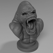gorila busto escultura estátua animais decoração a arte esculturas 3d print model - Mito3D