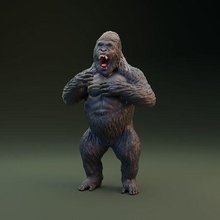 gorilla pounding chest intended 3d printing - pre supported silverback animal mammal africa african safari jungle monkey beast ape primate giant creature miniature mini figure printable art sculptures 3d print model - Mito3D