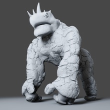 gorila Tortuga monstruo 3d impresión modelo animal bestia imprimible juegos fantasía rpg miniatura criatura lindo gigante titán mutante ficticio dibujos animados juguetes 3d print model - Mito3D