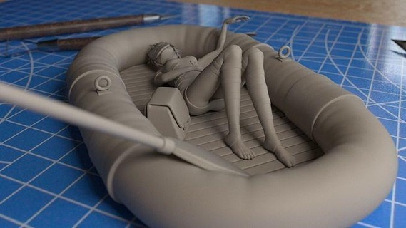 gorillaz nouille bateau 2d personnage art inspiré Clip musical 2dart 3dart taper zbrush sculp sculpture sculptures 3d print model - Mito3D