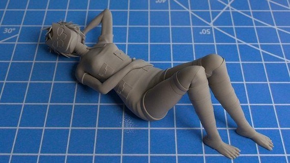Gorillaz Noodle deitado pose personagem 3d esculpir zbrush arte esculturas 3d print model - Mito3D