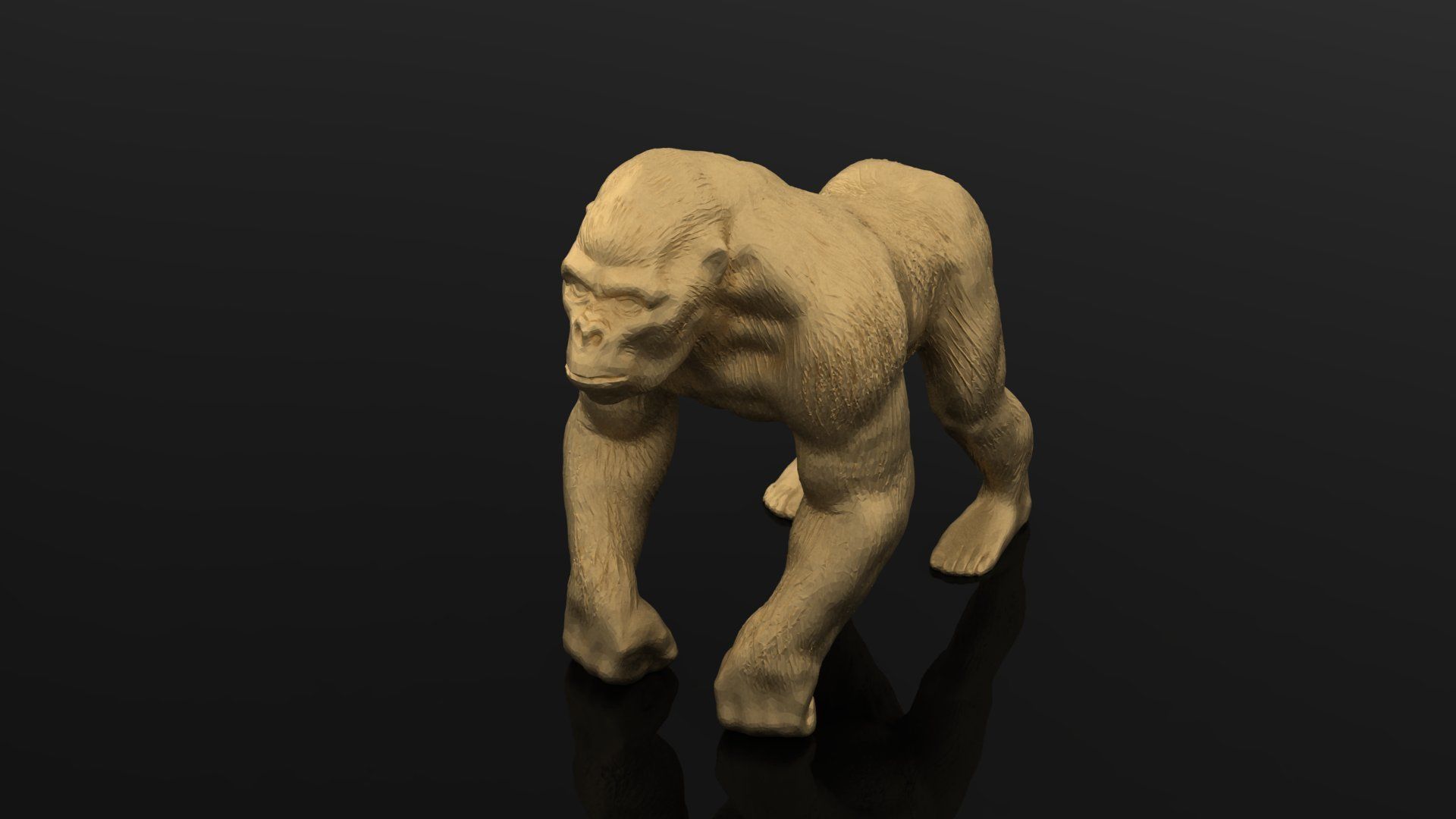 gorrila 158 a arte gorila animais o rei kong natureza ouro de prata jóia esculturas 3D print model - Mito3D