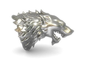 casa rígido heráldica jogos of tronos lobo lobos arte trono canino lobisomem cão 3d print model - Mito3D