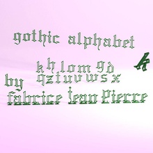 gotik alfabe mektup şablon yazı tipi sebze bahçe işaret tabela linotip tipografi sıra süs kişiselleştirmek hediye tahtası ev dekor 3d print model - Mito3D