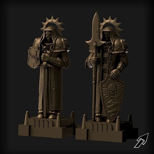 gothique basilic statues terrain tuer l'équipe wargaming 40 statue planche Jeu guerre Jeux jouets 3D print model - Mito3D