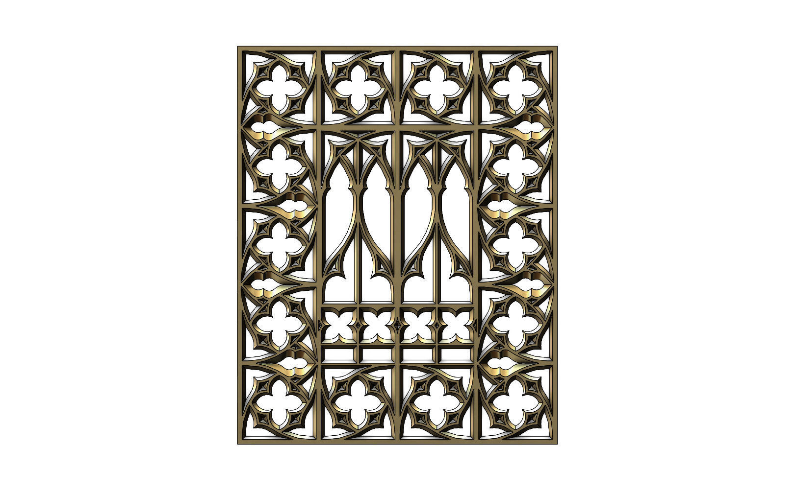 gotico ornamento pannello gesso legna lavorando architettura ornamenti medievale modello geometrico forma scolpito decorazione ornamentale legno intaglio incisione cattedrale finestra antico architettonico sculture in arte 3D print model - Mito3D