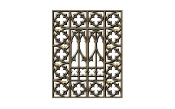 gótico ornamento panel yeso madera trabajando arquitectura adornos medieval patrón geométrico forma tallado decoración ornamental grabado catedral ventana antiguo arquitectónico tallados arte esculturas 3d print model - Mito3D