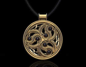 gothic pendant 3d printable jewelry pendants gold silver platinum sterling women men fashion stylish cabchion symbol yin yang 3d print model - Mito3D