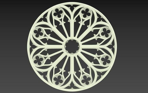 gothic rose window ornament medieval church design architecture printable jewelry cathedral art 3d print model - Mito3D