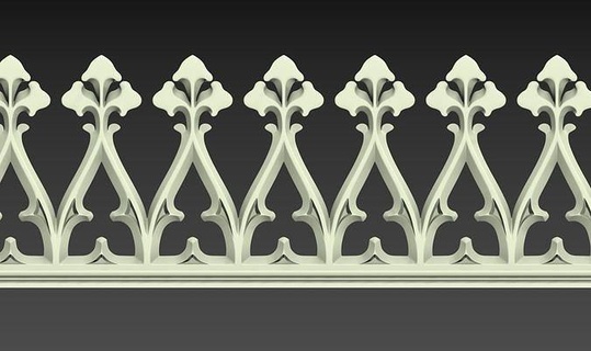 gothic seamless ornament 02 medieval architecture jewelry building pattern ring design architectural decoration exterior historic custom decorative art 3d print model - Mito3D