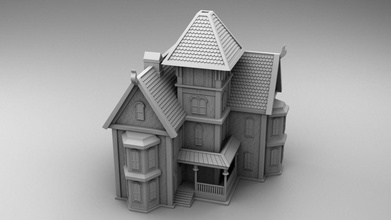 gothic style medieval buildings statues columns carved stucco 3dprintmodel printing 3dprint house 3d print model - Mito3D