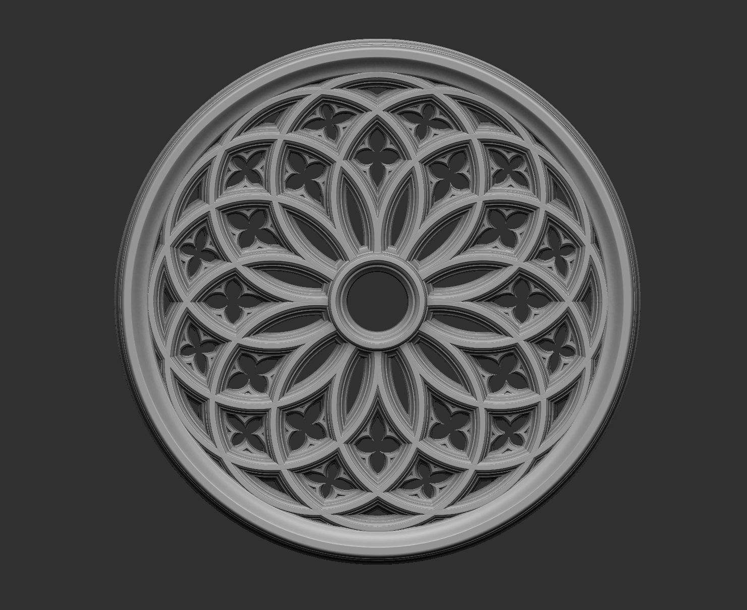 gothic tracery 3 relief medieval window decoration ornament decor moulding architectural art sculptures 3D print model - Mito3D