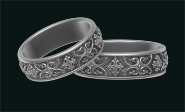 gothico anéis de casamento jóias a arte anel jewerly gótico ornamentos 3d print model - Mito3D