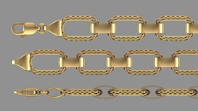 Gourmet bracelet 2 Gold Silber Schmuck Armband Verschmelzung Design Armbänder 3D print model - Mito3D
