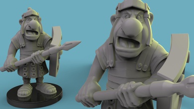 graccius greek warrior soldier roman asterix obelix boardgames games toys board 3d print model - Mito3D