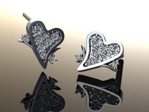 gracieux cœur gemme précieux femme diamant 3d agréable l'amour fille 3dprinted conception mode or bijou impression imprimable prototypage boucle d'oreille bijoux boucles d'oreilles 3d print model - Mito3D