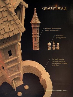 gracewindale dicetower terrain tabletop dnd scenery diorama 28mm 32mm miniature prop props wargame dice pathfinder gatehouse gates walls architectural miniatures games toys game accessories 3d print model - Mito3D