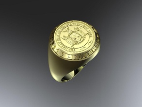 graduation ring university college education student school signet academy campus men york jewelry rings seal 3d print model - Mito3D