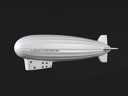 graf zeppelin flight airplane vehicle isolated spacecraft airship sky airliner travel fly dirigible blimp baloon art sculptures 3d print model - Mito3D