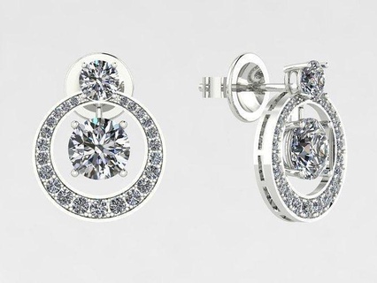 graff boucle d'oreille femme bijoux impression 3dprinted imprimable anneaux conception bague bijou d'or mode or prototypage diamant boucles d'oreilles 3d print model - Mito3D