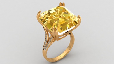 graff vivid yellow diamond gold ring jewelry jewellery printable wedding fashion people human engagement woman girl replica brand luxury gem rings 3d print model - Mito3D