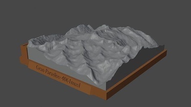 gran paradiso mountain landscape volcano terrain environment nature photogrammetry elevation dem science 3d print model - Mito3D