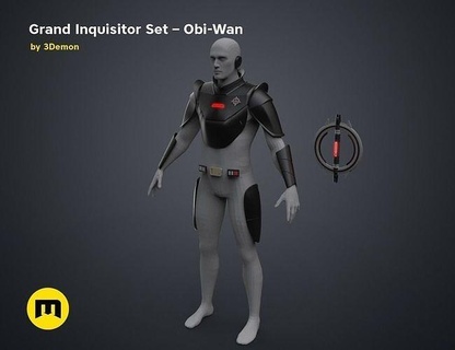 grand inquisitor set - obi-wan obi wan brother sister darth vader sith empire jedi force dark side bundle kenobi lightsaber starwars duel apprentice laser fashion 3d print model - Mito3D