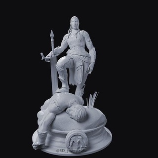 grand warlord radha - magic gathering mtg medieval female diorama figure supported warrior games toys board 3d print model - Mito3D