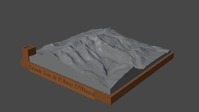 grande tete lobiou mountain landscape volcano terrain environment nature photogrammetry elevation dem science 3d print model - Mito3D