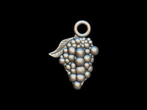 grape design furniture pendant key ring keyring jewelry pendants medallion relief 3d print model - Mito3D