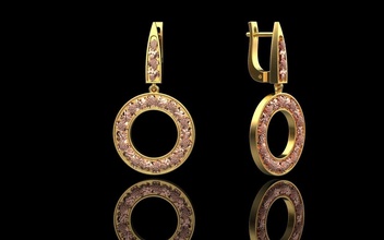 Traube Ohrring Gold Schmuck Luxus Typografie Juwel wertvoll Silber druckbar Ohrringe 3d print model - Mito3D