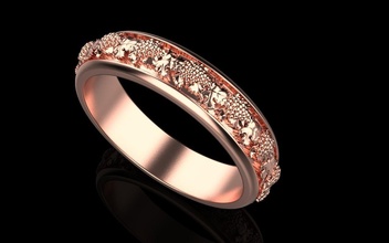 uva anel prata ouro rosa imprimível joalheria argolas 3d print model - Mito3D