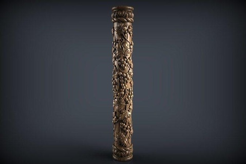 uvas coluna madeira arte cnc decoração barroco stl estilo mobília esculturas 3d print model - Mito3D