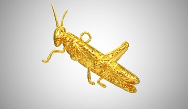 grasshopper necklace insect cricket grass ant dragonfly insects butterfly bugs jewelry chain design blank jewellery bracelet ring diamond earrings necklaces 3d print model - Mito3D