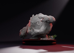 graveler 3d stampabile roccia pokemon scultura arte geodude pikachu calcolo charmander cenere pokeball pokegirl giochi giocattoli 3d print model - Mito3D