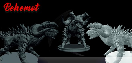 cinza behemot fantasia a arte monstro o personagem cavaleiro kickstarter boardgames wargames imprimir jogos brinquedos de conselho administração tabuleiro 3d print model - Mito3D