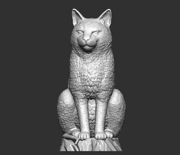 gris gato retrato lindo escultura animal roca 3dprinting impresión animales arte esculturas estatua 3d print model - Mito3D