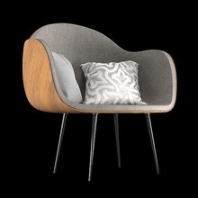 gris chaise meubles conception intérieur moderne maison 3d print model - Mito3D