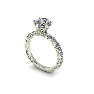 Excelente redondo amor anillo joyería joya compromiso Boda imprimible brillante diamante anillos 3d print model - Mito3D