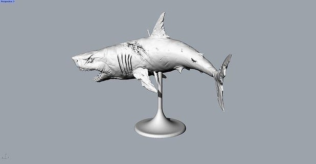 harika beyaz Köpekbalığı masaüstü süs hayvan karakterler oyun yazdırılabilir heykel dekoratif cin büyücü örgü elektronik mühendislik yaratık fantezi karakter hobi kendin yap mekanik parçalar 3d print model - Mito3D