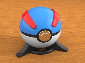 greatball pokemon palla giocattolo replica gioco pokeball collezione arte nintendo videogiochi cosplay giochi giocattoli 3d print model - Mito3D