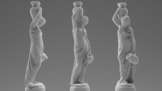 grecian woman statue jugs 001 sculpture marble art ancient monument decor scan photogrammetry roman jug pitcher jar figure sculptures environment body 3d print model - Mito3D
