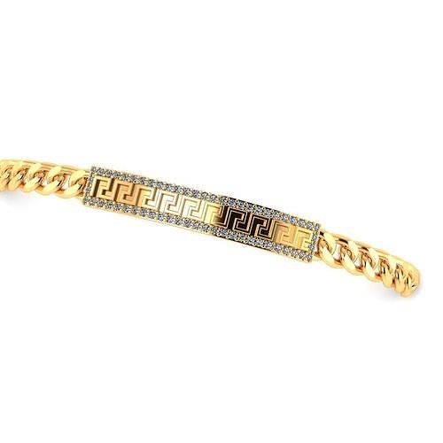 greek bracelet diamond dimaond jewellery gold fashion jewel silver jewelry bracelets 3D print model - Mito3D
