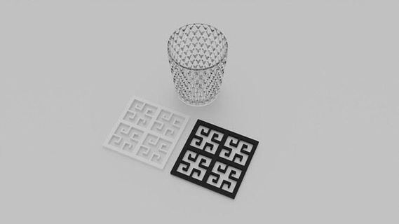 greek coaster house kitchen drink home dining pattern coasters art 3d print model - Mito3D